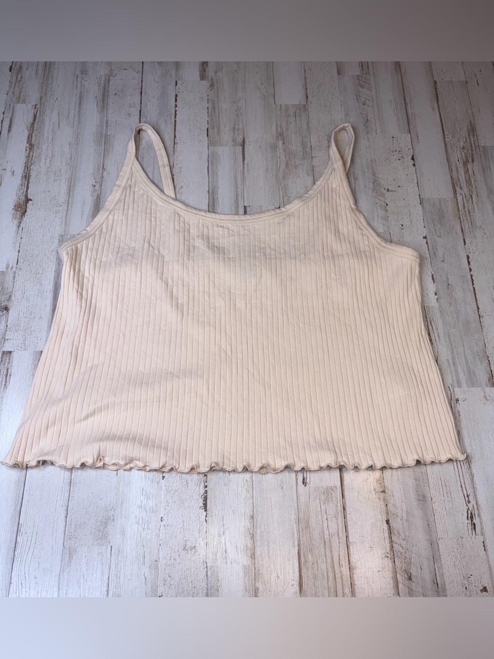 Old Navy Crop Cream Ribbed Spaghetti Strap Camisole Plus Size 3X